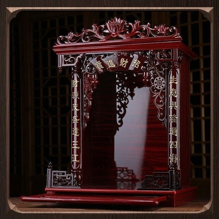 佛龛关公摆件家用佛像吊柜神柜财神爷供台佛柜观音神楼神龛家庭