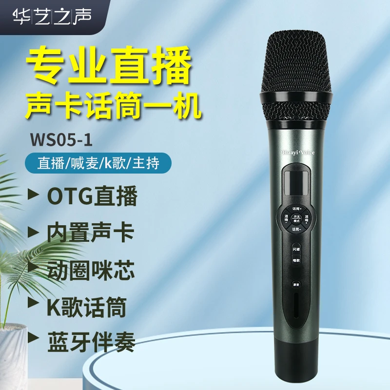 华艺之声WS05-1动圈麦克风K歌专用话筒家庭户外通用直播设备录音