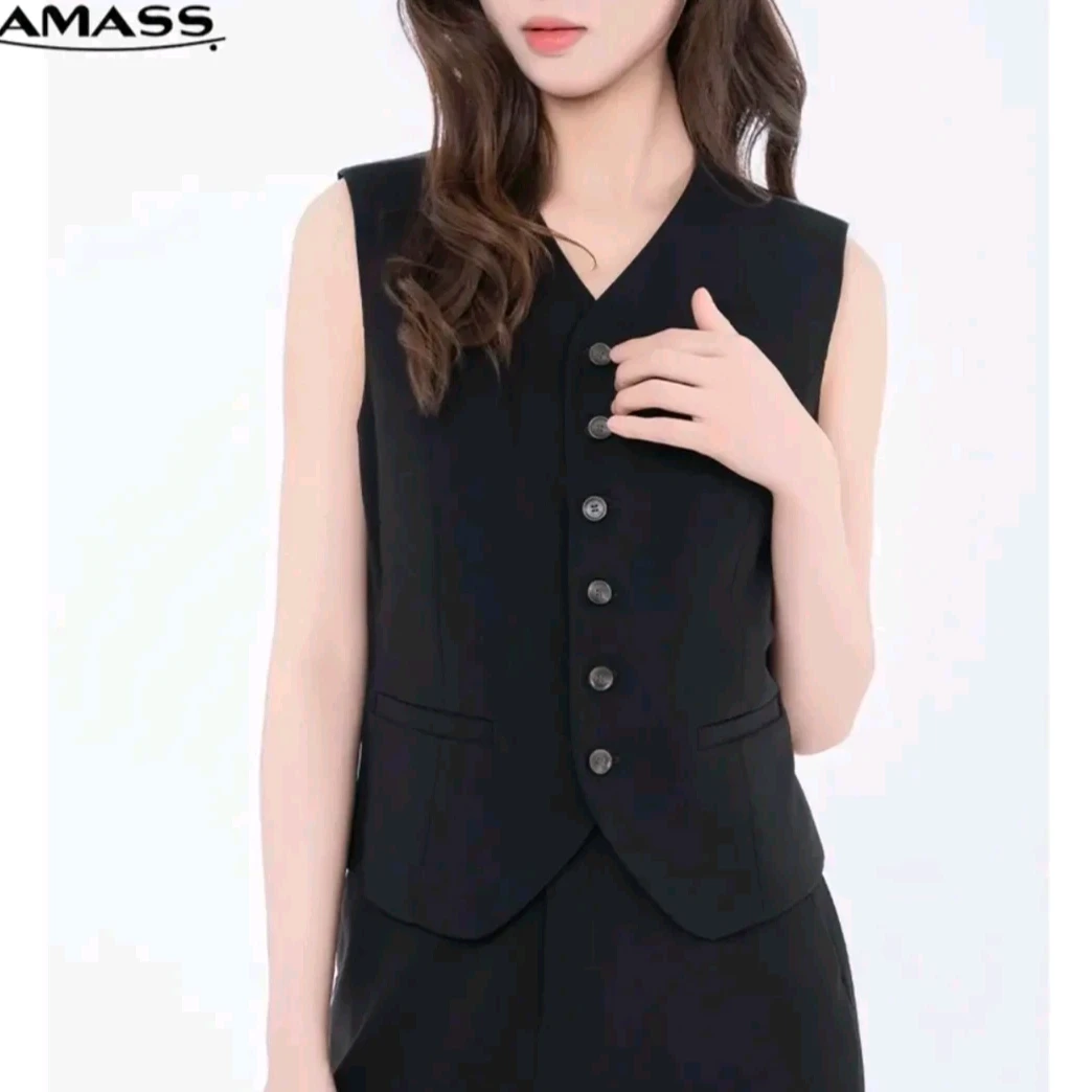 AMASS/阿玛施 时尚简约轻职风气质百搭无袖显瘦西装马甲女5400871
