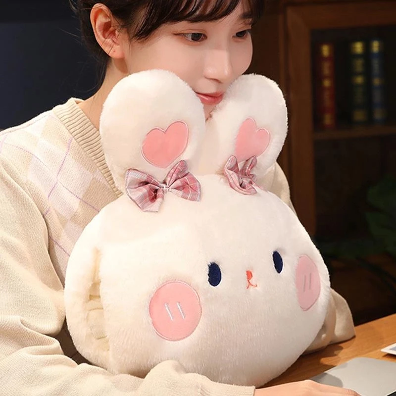 毛绒手捂加厚暖手抱枕插手办公室桌上午睡小枕头学生宿舍女生冬季