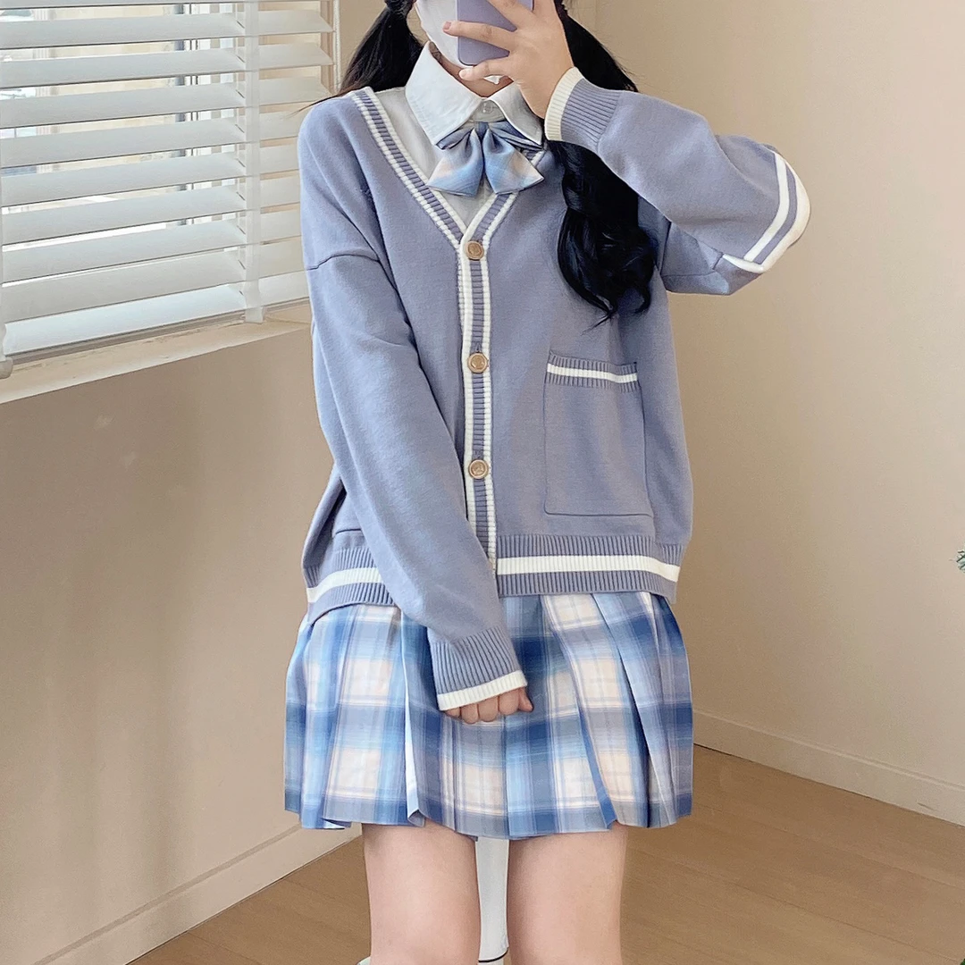 【川岛女高三件套】纤云 毛衣套装 秋日学院风原创正统JK制服穿搭