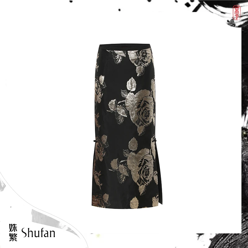 姝繁黑金色半裙SDWFR1Q642