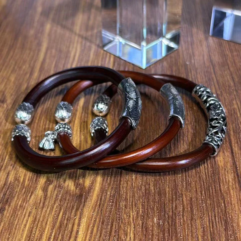 合金木质手镯 纯手工鸡血藤手镯男女款复古民族风镯子