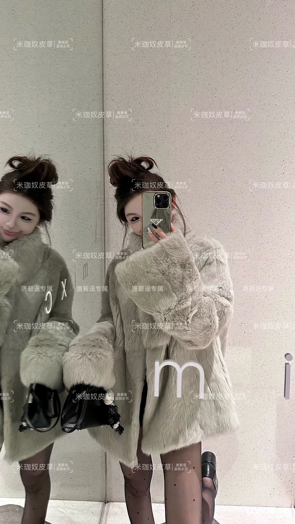 【唐碧遥专属】“雪地精灵”新款兔毛皮毛一体外套