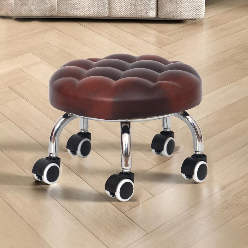 移动小凳子家用美缝凳滑轮矮凳儿童学步凳移动擦地圆凳万向轮板凳