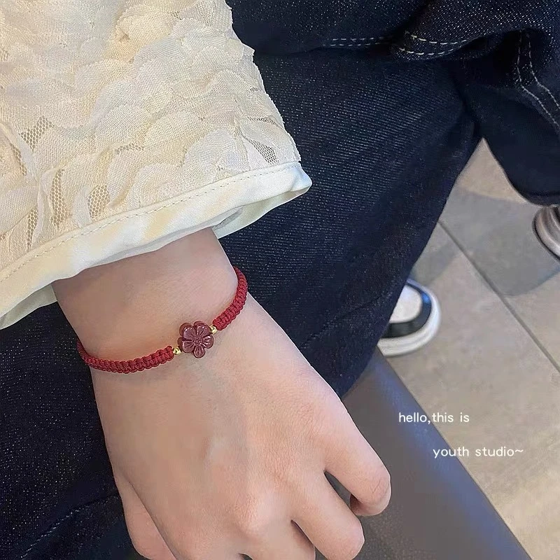 【粉丝福利】小红花编绳串珠手链28103