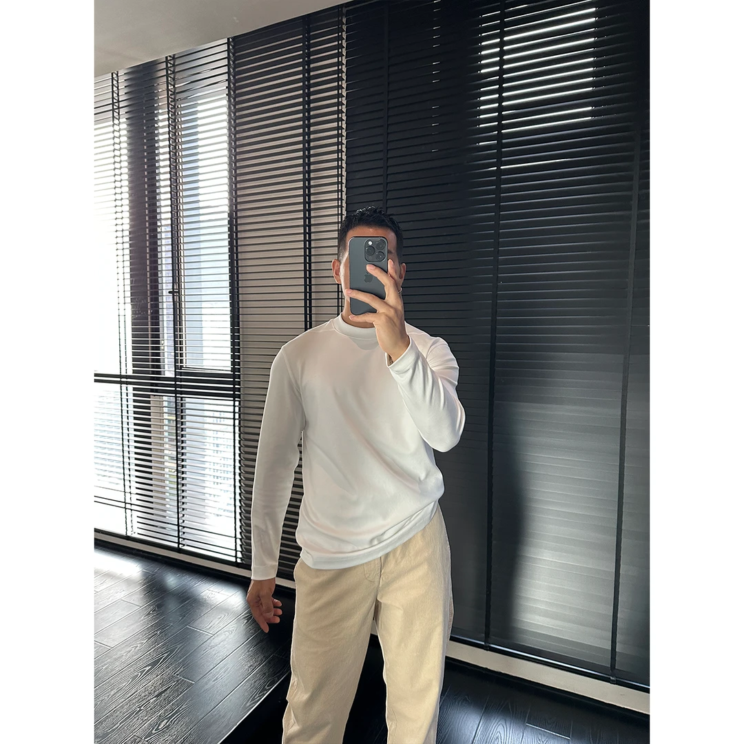 DAN LANG 131# 前束肩净版长袖Ｔ恤衫百搭休闲时尚