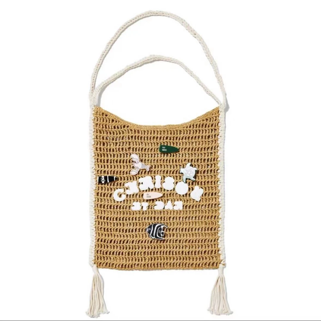 瓦瓦妮莎】chrisoubydan欧阳丹24秋季沙滩限定系列字母刺绣编织包