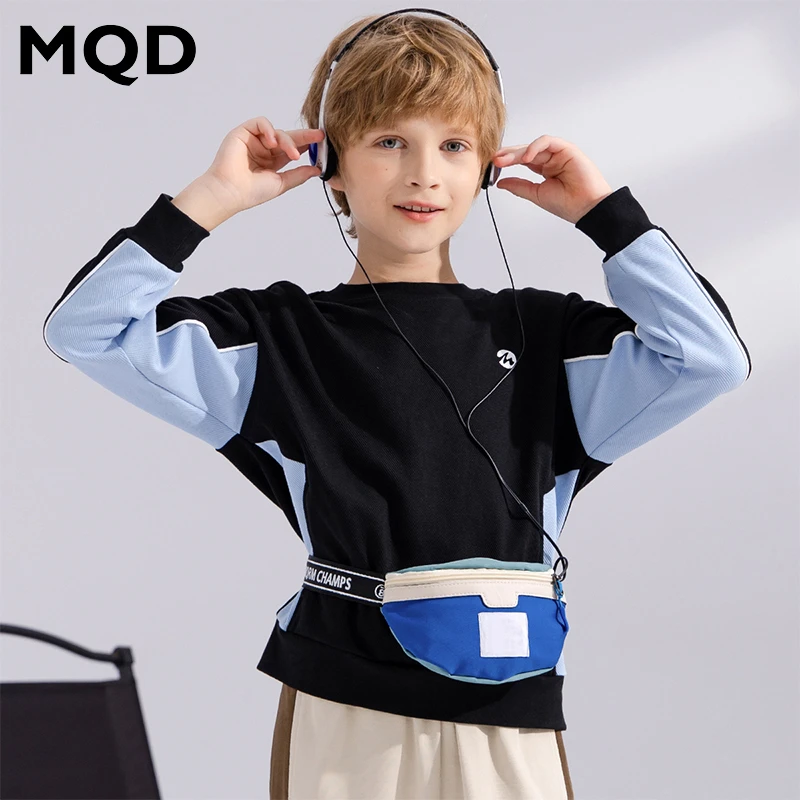 MQD儿童男童圆领卫衣运动宽松时尚户外长袖撞色拼色大童TT4310602