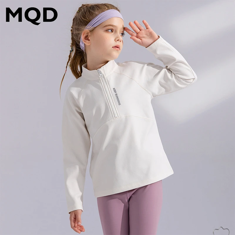 MQD童装儿童春秋长袖女童运动卫衣舒适户外透气时尚立领TT4320603