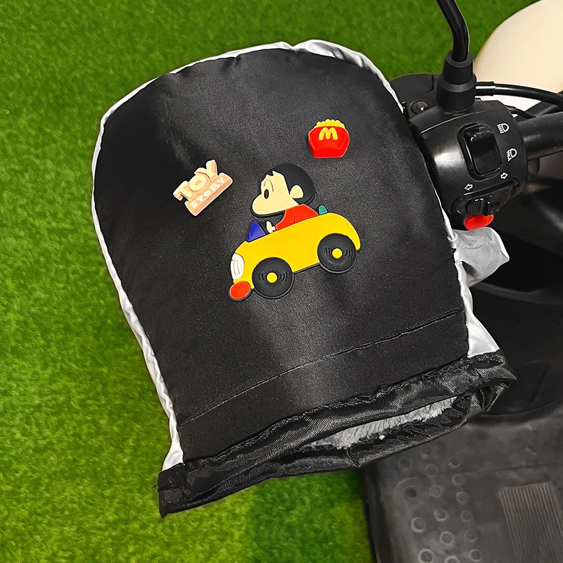 电动车手把套冬季保暖可爱卡通电瓶摩托车手套加绒挡风防水护手罩