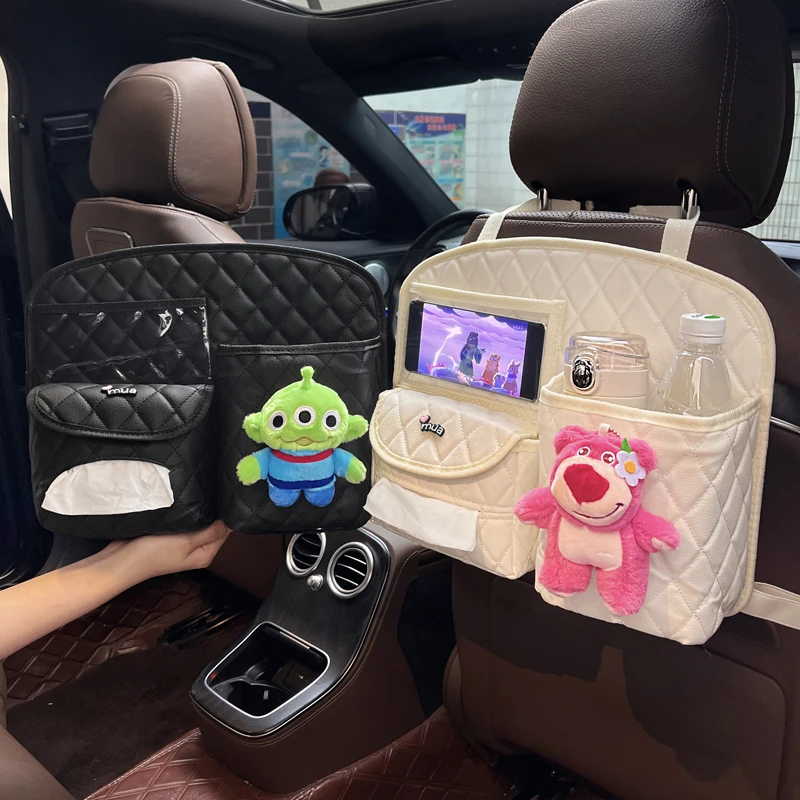 汽车座椅后背收纳袋可爱卡通创意多功能车载收纳盒车椅背置物挂袋