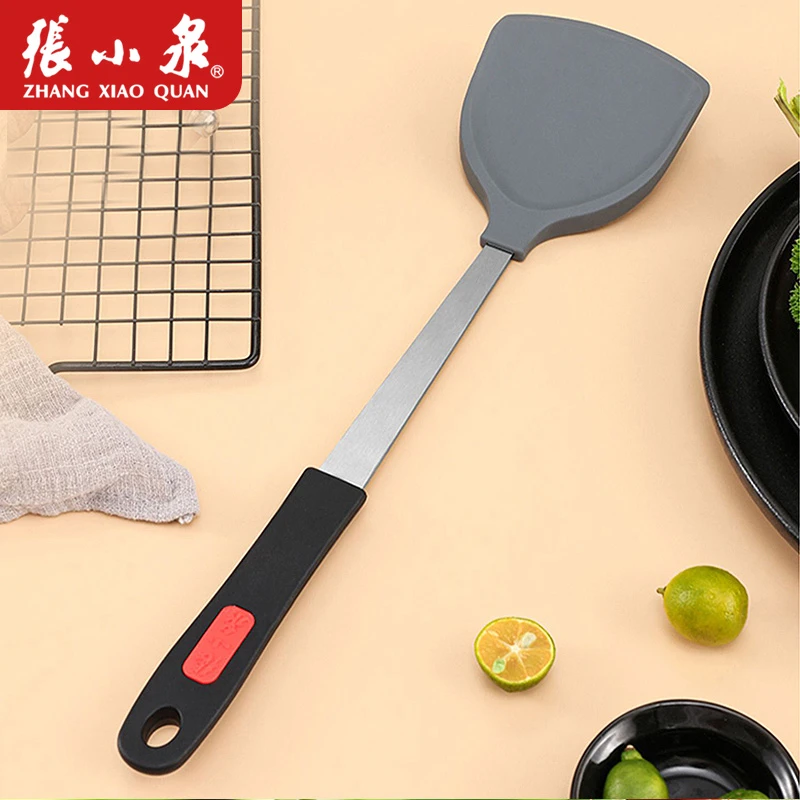 张小泉硅胶铲子不粘锅专用铲子耐高温家用厨具不锈钢小号炒菜锅铲