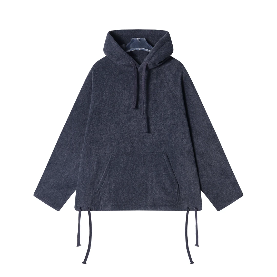 WY465新款抽绳设计纯色绒面套头圆领百搭校园风长袖时尚卫衣