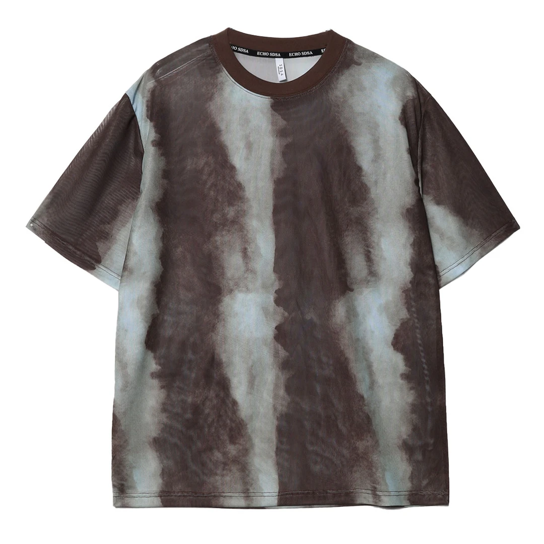 FT330-CY夏季迷彩扎染街头渐变短袖T恤男女半袖圆领潮流百搭ins潮