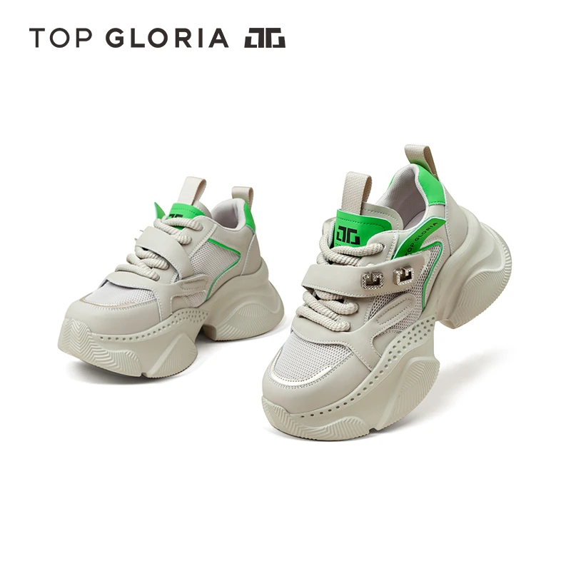 汤普葛罗时尚减龄老爹鞋厚底增高撞色运动休闲鞋女