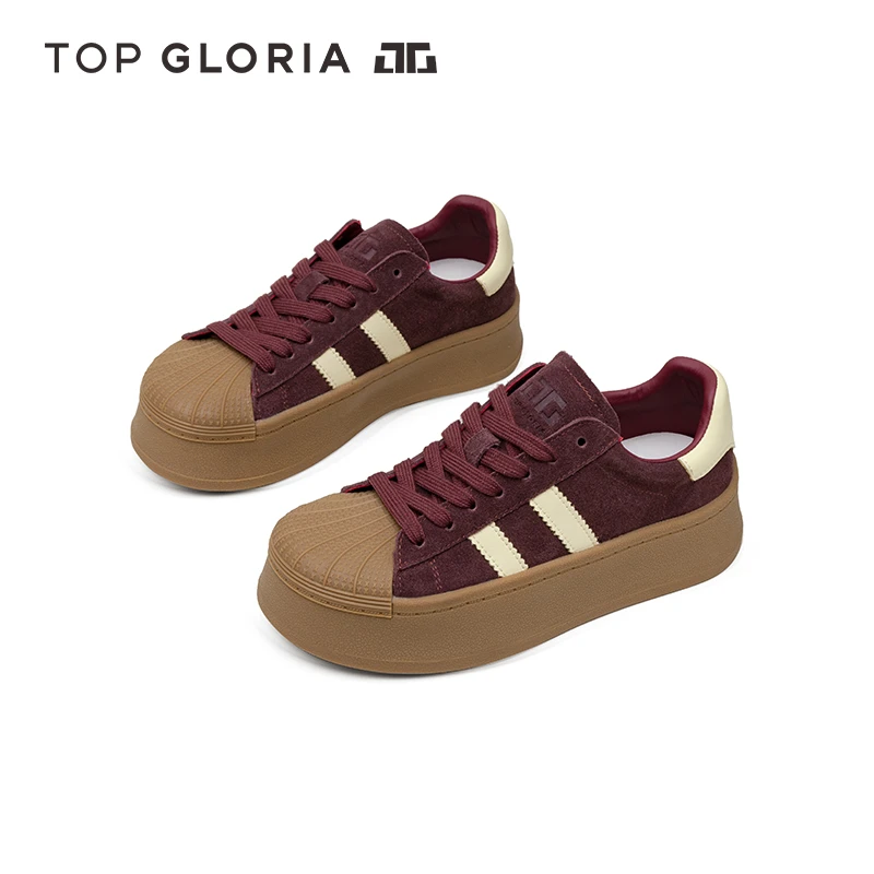 汤普葛罗2024秋冬新款复古增高贝壳头休闲鞋百搭德训鞋街潮运动鞋