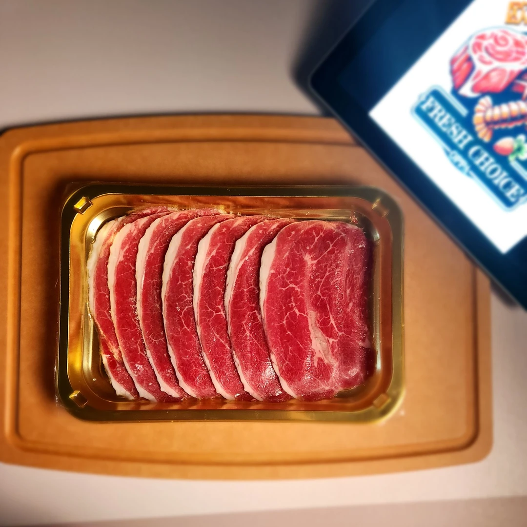 【涮烤薄片】欧巴精选美国原切板腱，适合火锅，烤肉，中式，1盒/200g