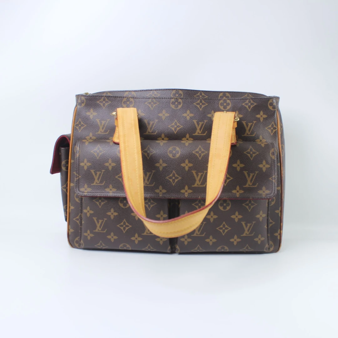 95新 LouisVuitton/路易威登 老花大号骆驼单肩腋下包
