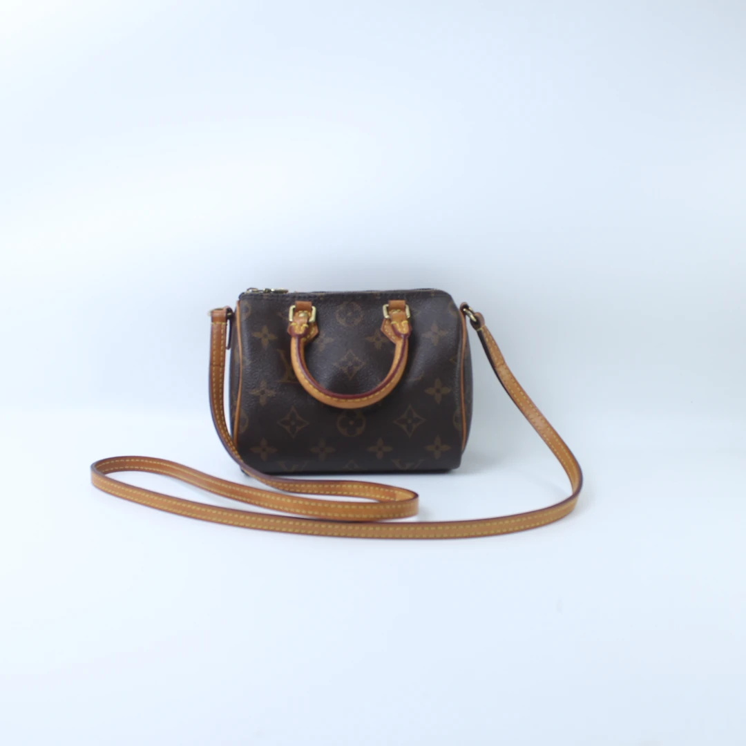 95新 LouisVuitton/路易威登 老花Speedy nano单肩斜跨包TR1186