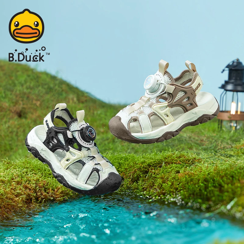 B.Duck小黄鸭儿童凉鞋夏季男童新款时尚旋转扣包头童鞋 B2586887