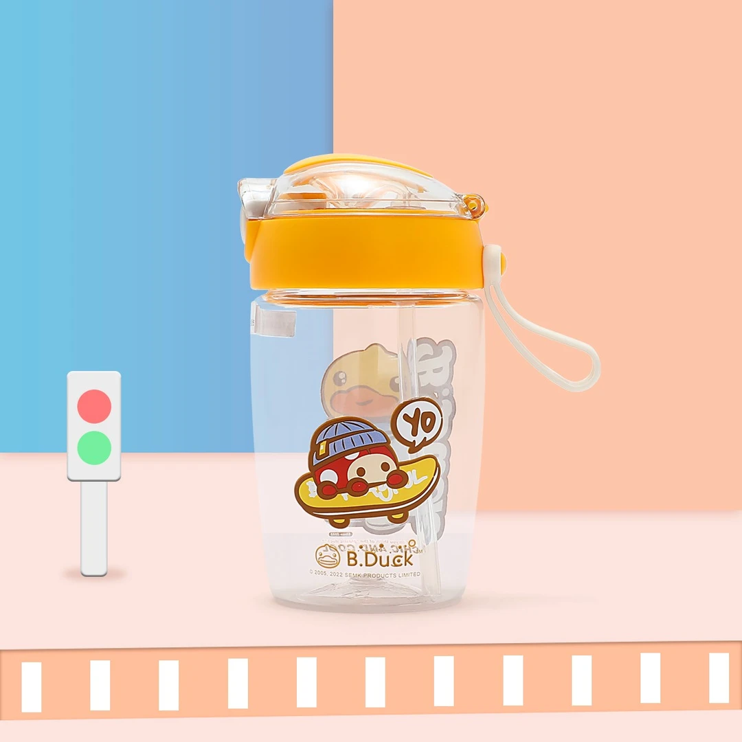 B.Duck小黄鸭儿童吸管杯400ml抗摔饮水杯卡通可爱水杯 BP7306911