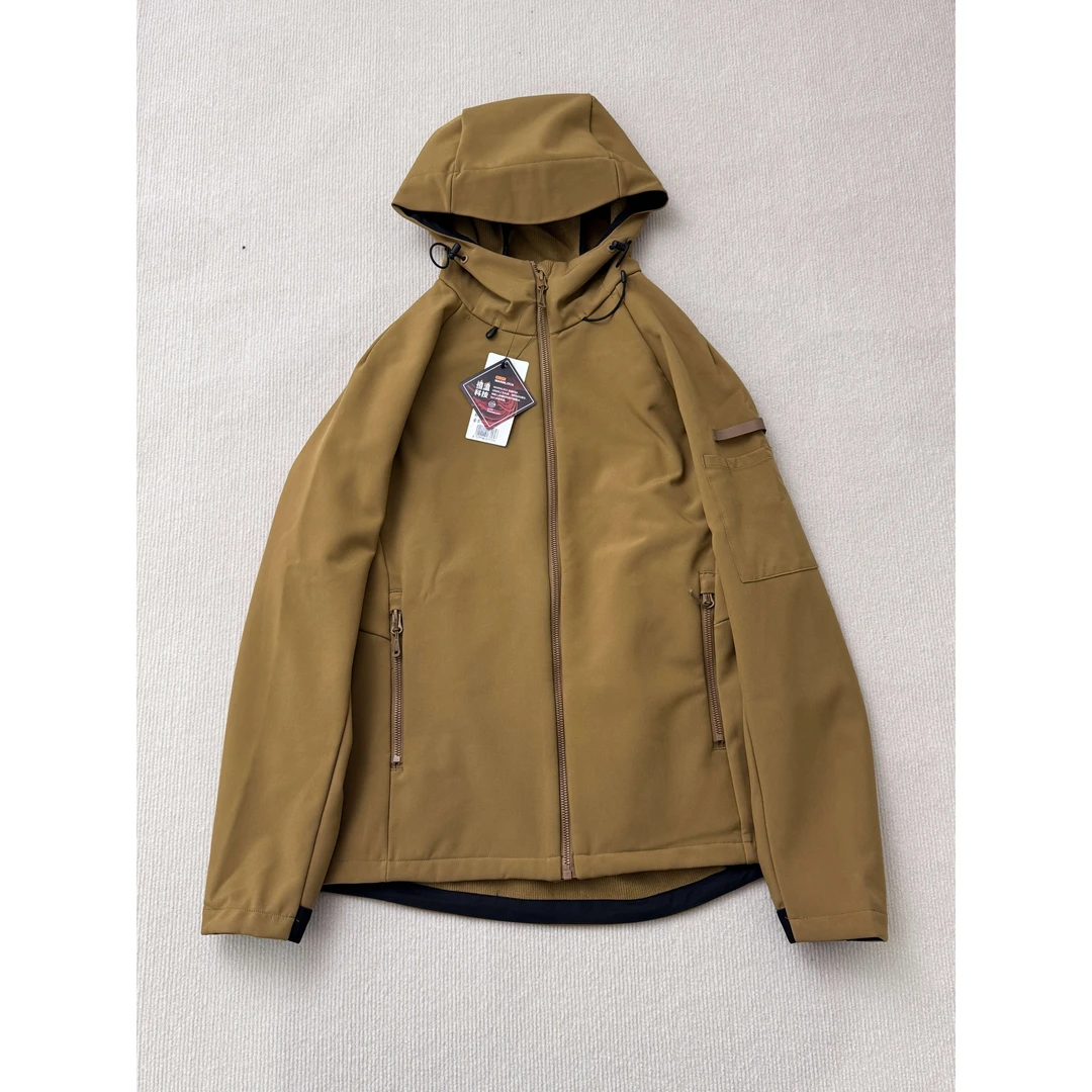 秋冬加绒男士情侣款休闲连帽防风夹克弹力户外保暖冲锋衣外套