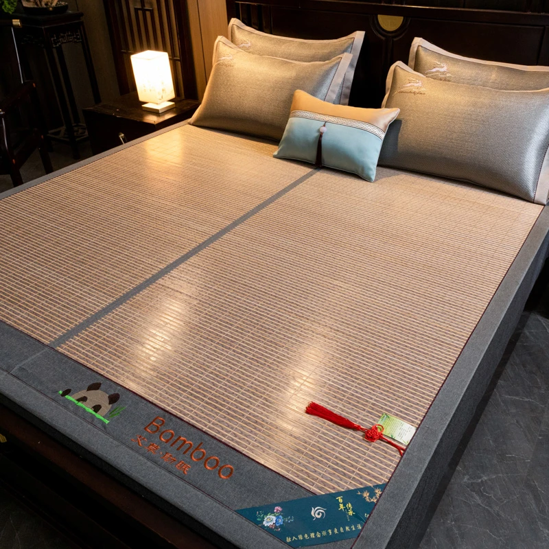 2025夏季竹席凉席竹凉席席子可折叠双面竹子席冰丝席草席藤席