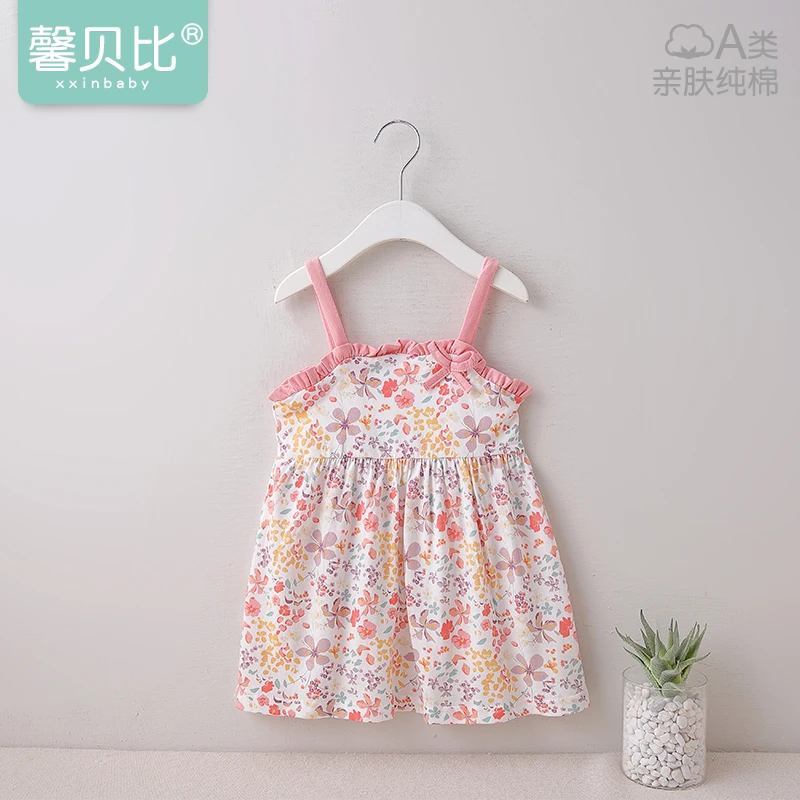 馨贝比女童连衣裙夏装新款洋气女宝宝吊带公主裙儿童可爱夏季裙子