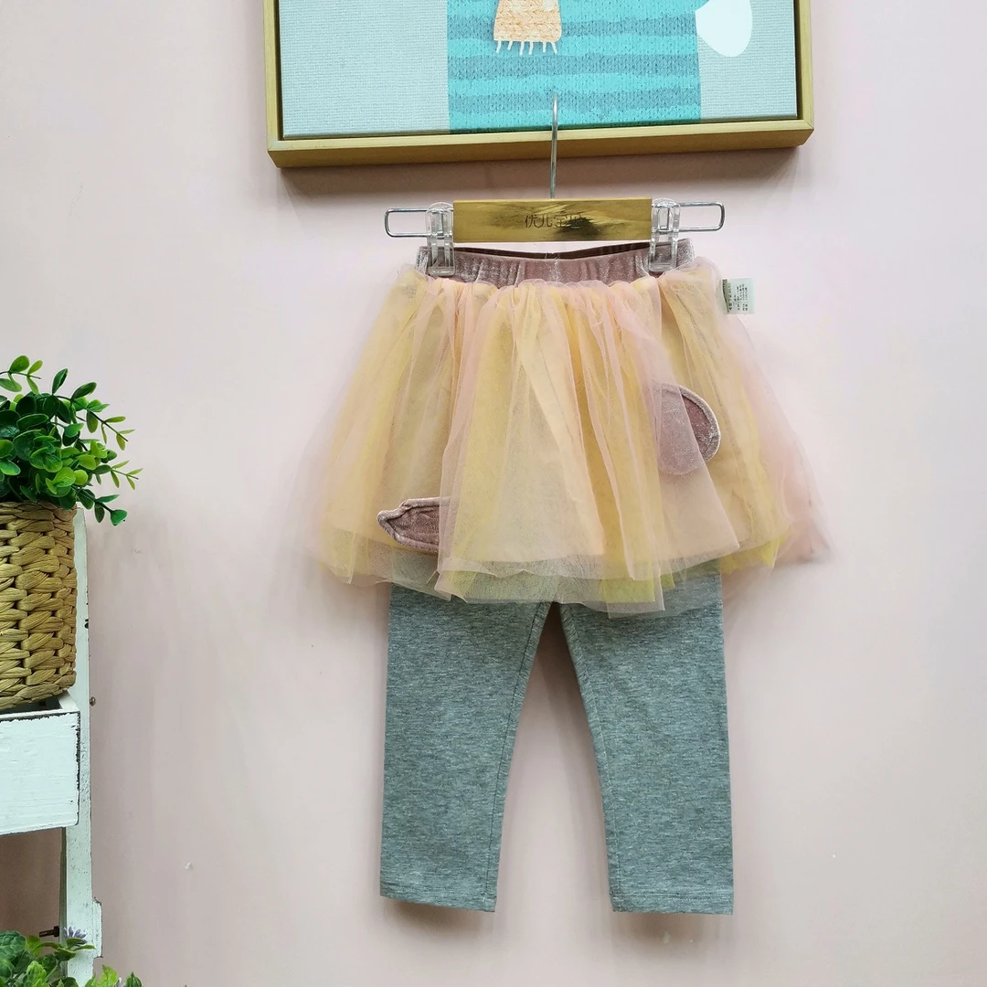 哎蔴蔴【春款浮力】春秋儿童休闲裤9112852小童宝韩版百搭网纱裙裤