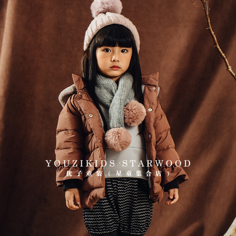 哎蔴蔴【浮力品宣款】冬季儿童羽绒服9942701小童女宝中长款羽绒服