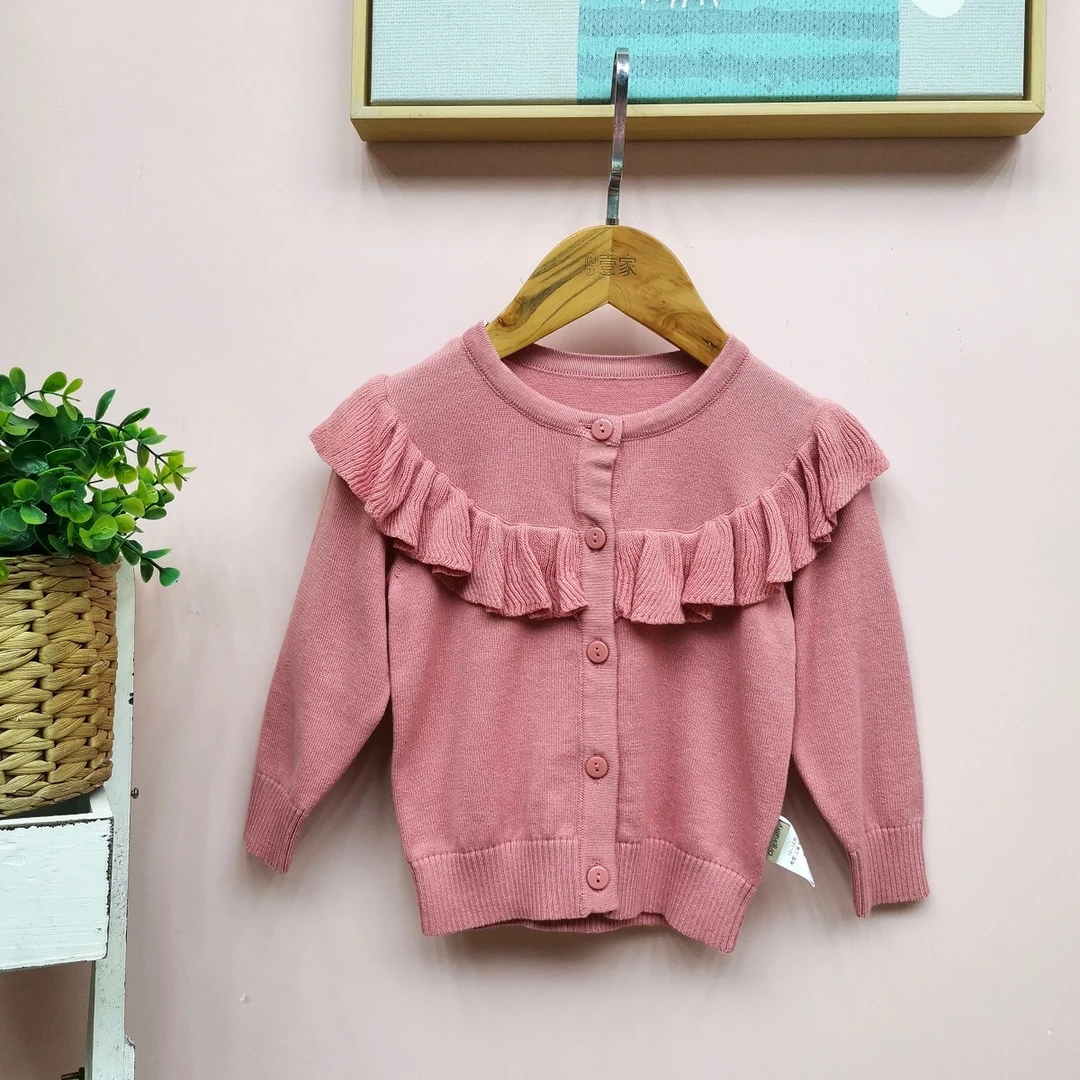 哎蔴蔴【春款浮力】春秋儿童毛衫9112351女童宝宝韩版纯棉针织开衫