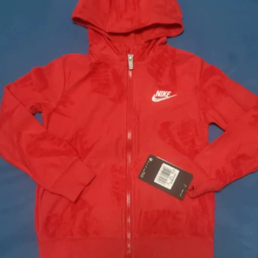 Nike/耐克 048毛面logo女童小童连帽拉链外套76F439