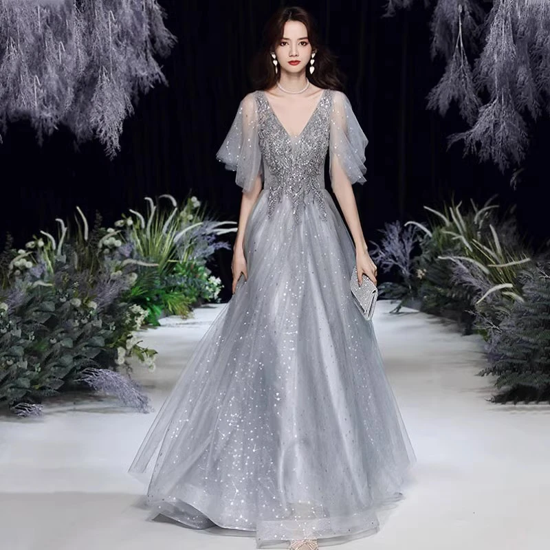 特大码胖mm晚礼服胖妹妹显瘦成人礼遮肚高级感200斤礼服小众高级