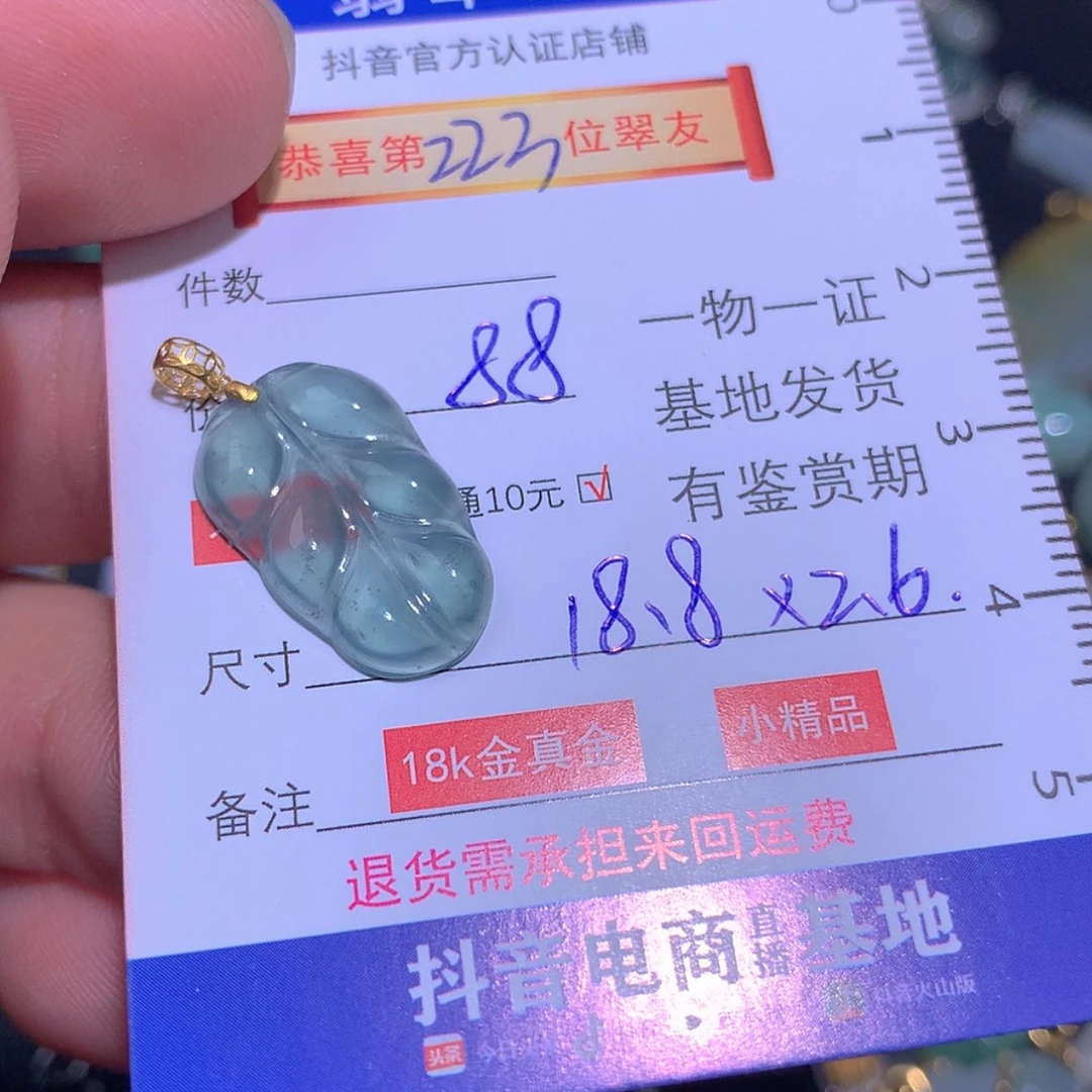 【闪购商品】翡翠颈饰18K金镶嵌