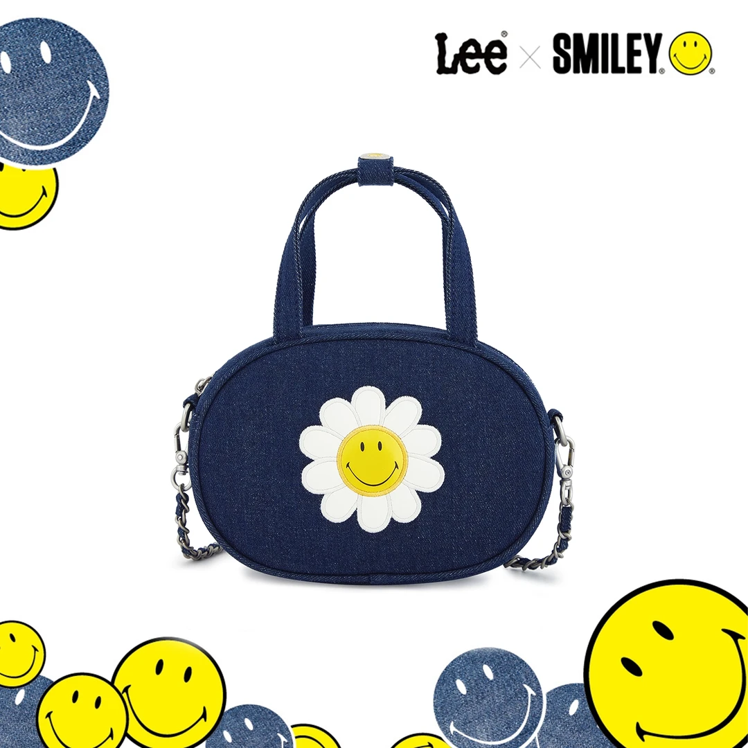 Lee×Smiley官方联名豆丁包新款链条斜挎包创意笑脸保龄球包手提
