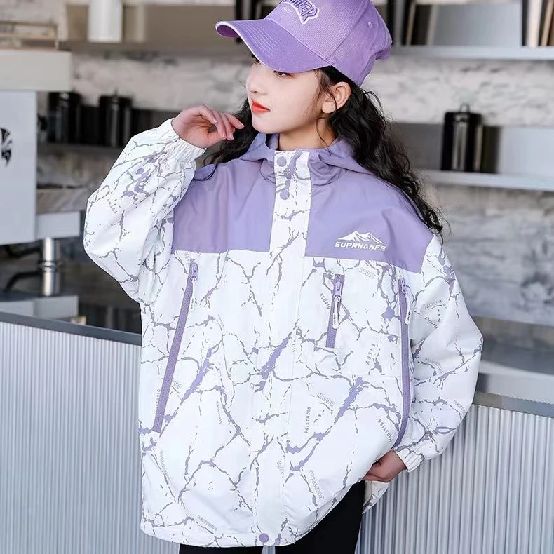 女童外套2024新款儿冲锋衣春秋款潮流舒适透气女童中大童时髦洋气