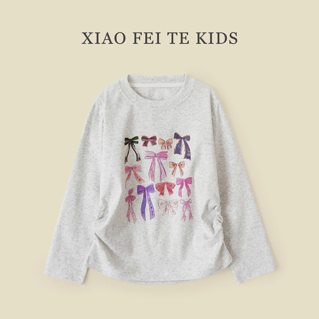 小菲特秋季女宝长袖上衣女童装6-12岁中大童儿童打底衫MLYQ42809