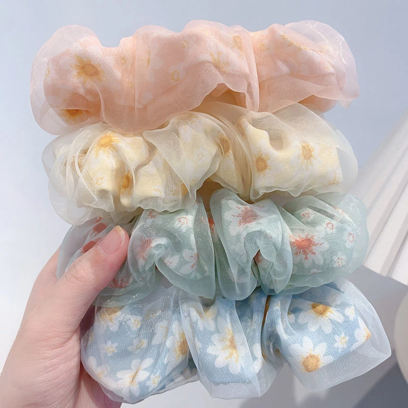 含藏可爱素雅花朵多层网纱大肠圈发圈超仙森系高