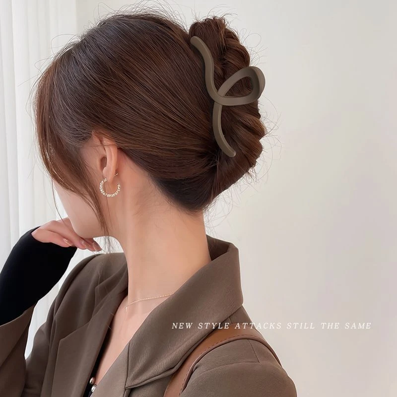网红简约发夹女大号头发抓夹后脑勺夹子高级感盘发鲨鱼夹发卡头饰