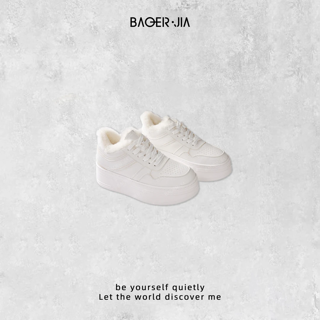 88-【加绒小白鞋】宝儿家含幂BM22024310冬季时尚百搭保暖舒适鞋子