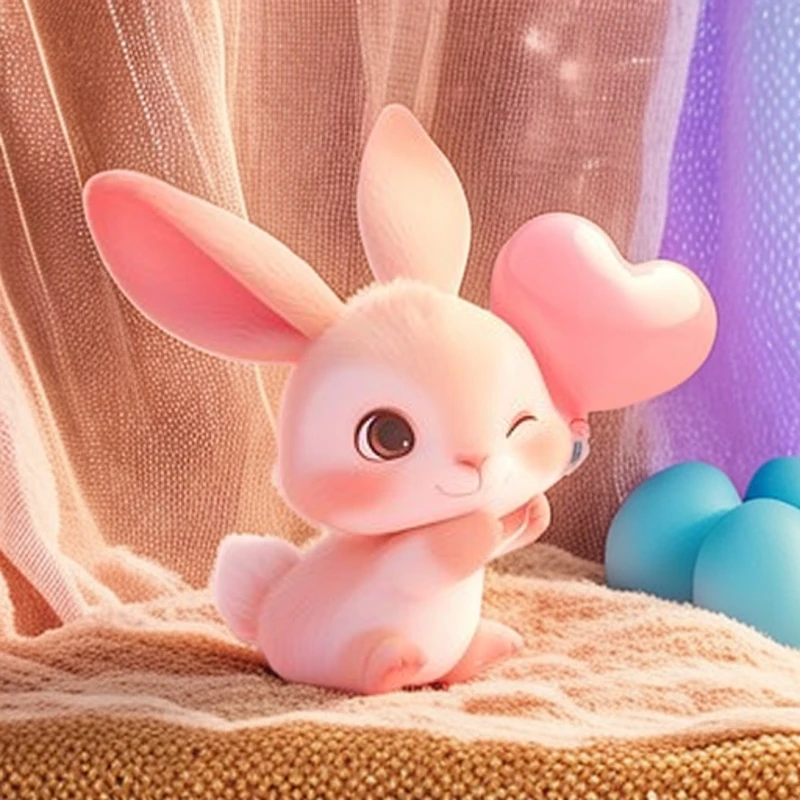 粉色小兔毛圈卫衣套装动漫儿童套装（默认微瑕，No退No换，介意勿拍）