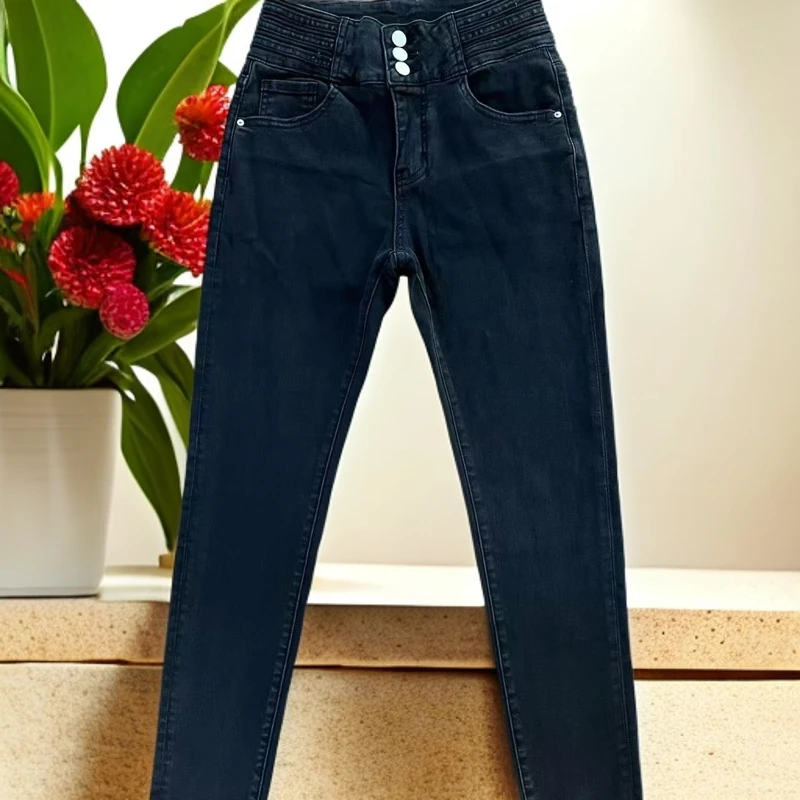 2024年秋季新款牛仔裤女秋新款高腰弹力显瘦小脚小个子修身铅笔裤
