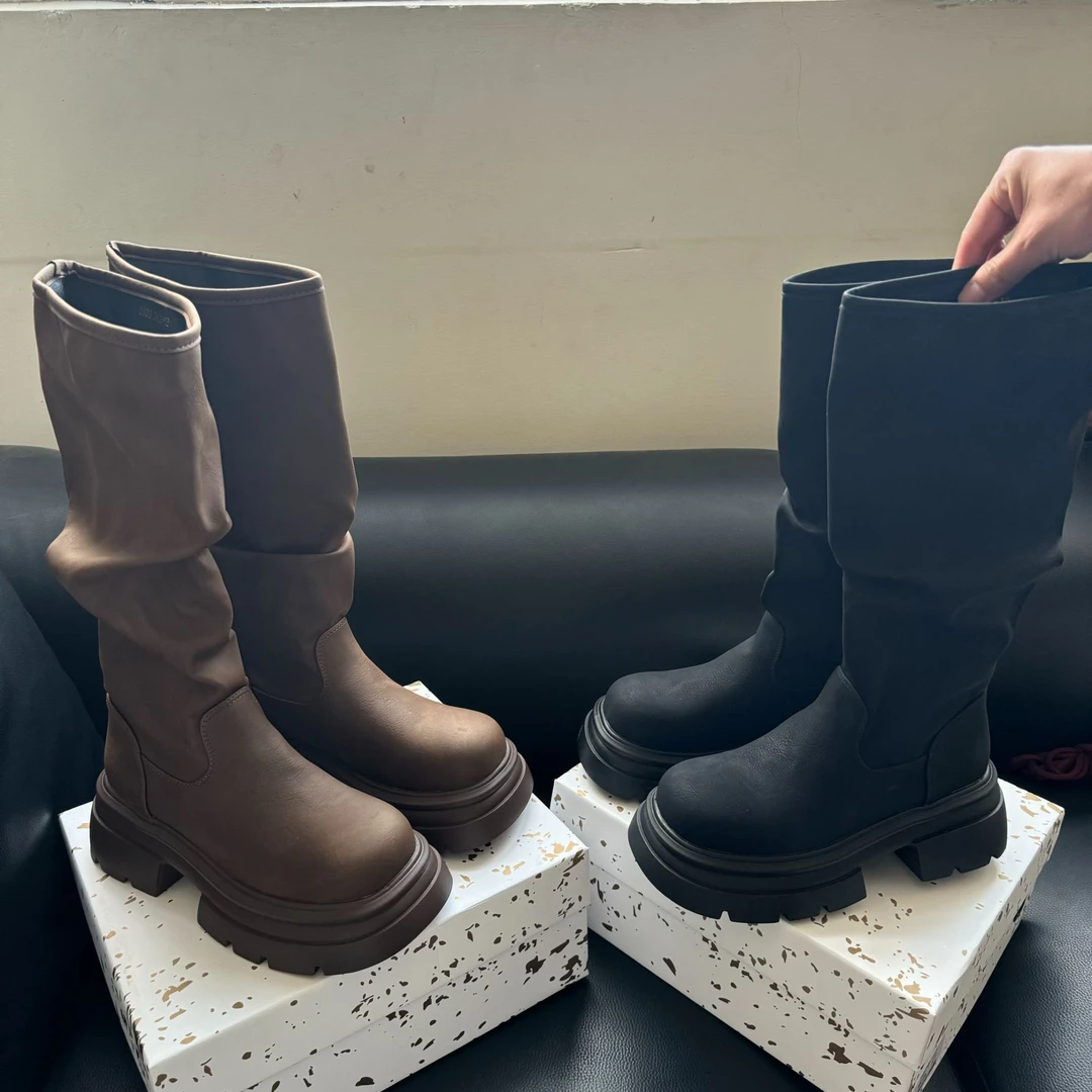 【哇哇！好货清！厚底！骑士靴 ！数量不多400+】显瘦增高不过膝长靴子