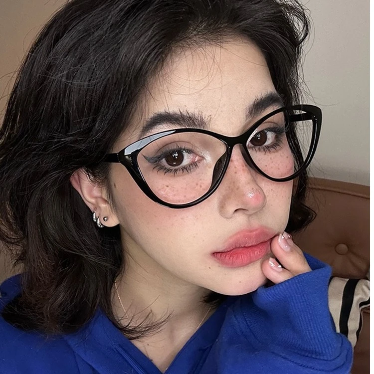 Tanalis「7212」猫眼女大脸圆脸欧美大框猫眼镜防蓝光眼镜男款