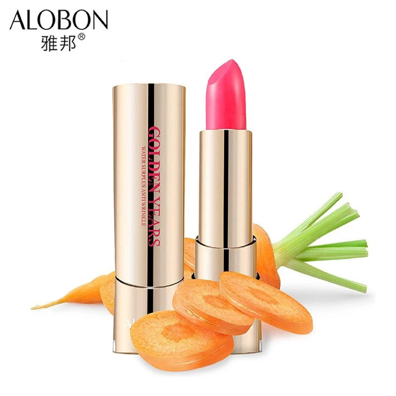 雅邦胡萝卜素温变唇膏3.5g六色可选口红保湿滋润甜橙橘樱桃草莓红