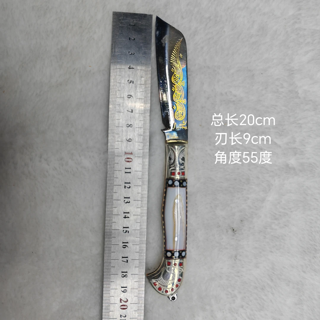 银柄鸽子头锻打工艺品折叠小刀未开刃（非管制刀具）