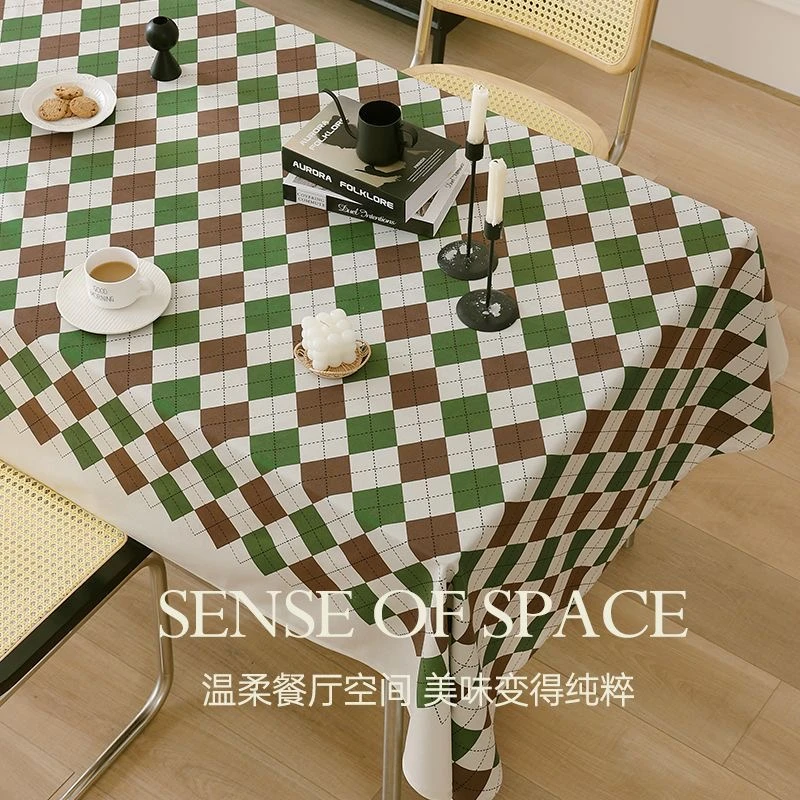 防水防油桌布 格子纹 绿色/红色