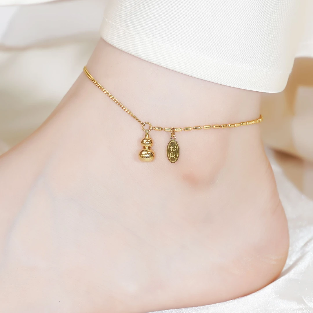合金脚链 葫芦脚链足链古风国风气质轻奢时尚百搭简约脚链不掉色
