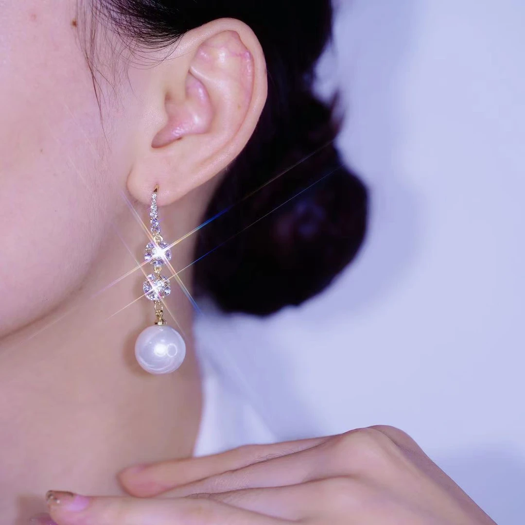 合金仿珍珠耳饰 【未央】珠珠百搭长款精致耳环简约轻奢个性气质